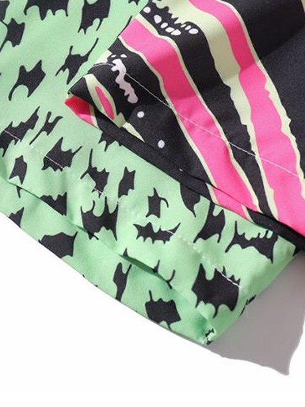 Men's Patchwork Animal Print Shirt-5