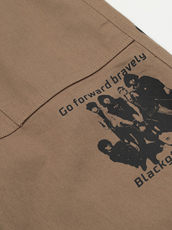 Men's Retro Pattern Casual Straight Leg Pants-7